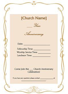 sample church anniversary invitation wording